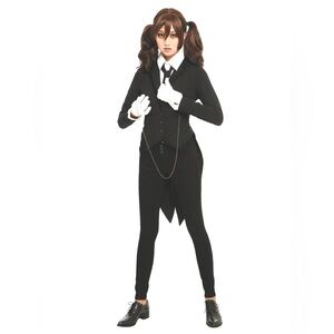 Black Coat and Tails Girls Jacket with Adjustable Lace Up Back and Velvet Trim